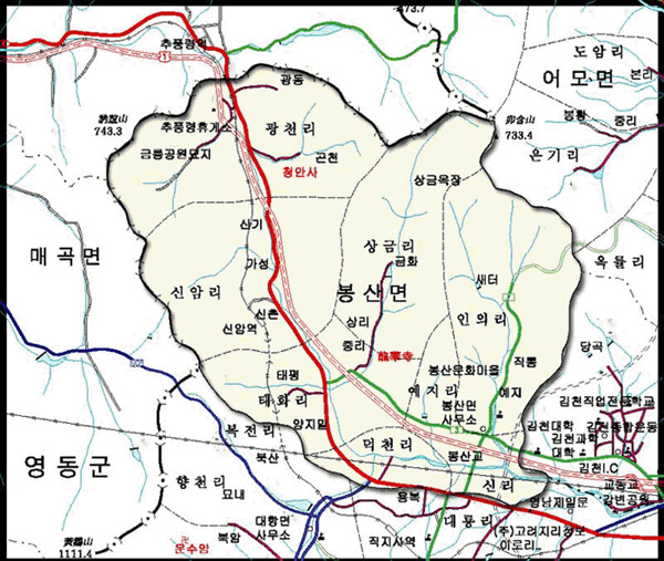 봉산면지도