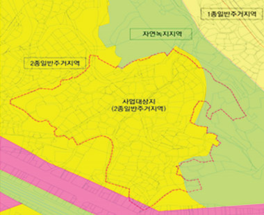 사업대상지 용도지역 현황도 이미지
