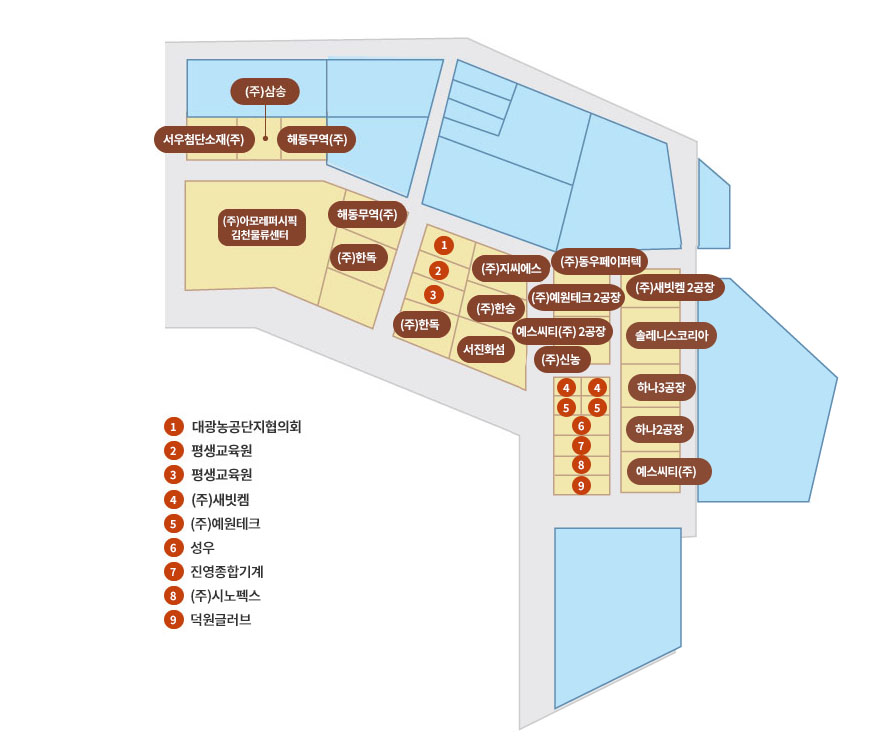 김천대광농공단지 - 상세내용은 하단 표 참조